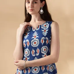 Anouk Women Ethnic Motif Printed Sleeveless Cotton Crop Top-image-91