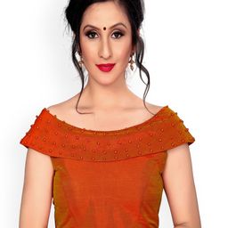 Moda Rapido Silk Boat Neck Saree Blouse-image-19