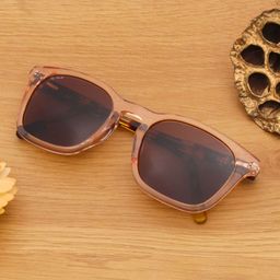 Ted Smith Unisex Wayfarer Sunglasses with Polarised ETHER_PNK-CRYSTAL BROWN-46