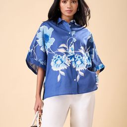 Marigold Lane Women Floral Printed Shirt Style Cotton Top-image-97