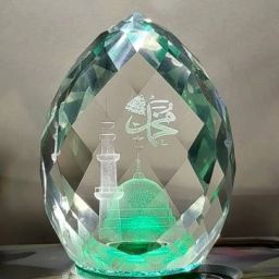 Islamic Gift Diamond Shape Crystal Decorative Showpiece - 5 cm-image-97