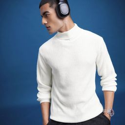 The Roadster Lifestyle Co. Turtle Neck Ribbed Pullover-97