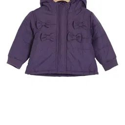 MINI KLUB Girls Purple Solid Open Front Jacket-image-43