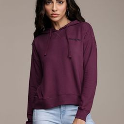 bebe Women Purple Hooded Sweatshirt-image-20