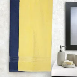 Bianca D'ross Navy & Yellow 380 GSM Bath Towels - Set of 2-10
