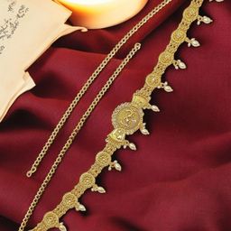 FEMMIBELLA Artificial Stones Studded Waist Chain Saree Accessories-image-46