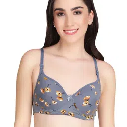AROUSY Grey Cotton Printed Everyday Bra-image-64