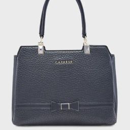 Caprese Black Textured Large Handbag-48