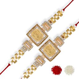 MEIRA JEWELLERY 4-Pcs Rakhi With Roli Chawal & Greeting Card-image-94