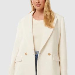 Forever New Cream Boucle Blended Regular fit Blazer-image-18