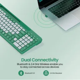 Portronics Bubble Square Wireless Keyboard (Green) image 2