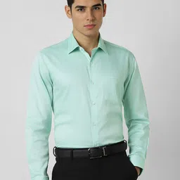 Van Heusen Men Solid Spread Collar Pure Cotton Formal Shirt-picture-0