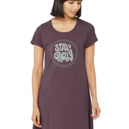 Soie Brown Printed Sleep Shirt-image-31