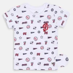 Blue Giraffe Kids White Cotton Printed T-Shirt-image-51