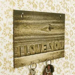 eCraftIndia Abstract Theme Wooden Key Holder with 6 Hooks-66