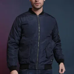 Campus Sutra Dark Blue Checks Windcheater Jacket-picture-21