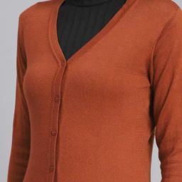 Monte Carlo Rust Regular fit Solid Cardigans image 5
