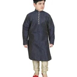 SG Yuvraj Kids Navy Regular Fit Kurta Set-image-56