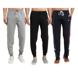 Vimal Jonney Multicolor Cotton Mid Rise Trackpants (Pack of 3)-image-45