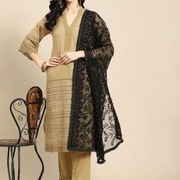 Saadgi Black Embroidered Dupatta-image-22