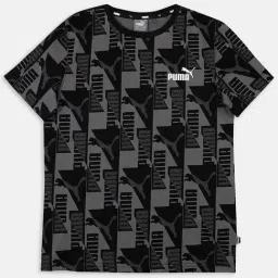 Puma Kids Power AOP Black & Grey Cotton Printed T-Shirt-picture-25