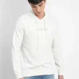 Jack & Jones White Cotton Slim Fit Hooded Sweatshirt-picture-49