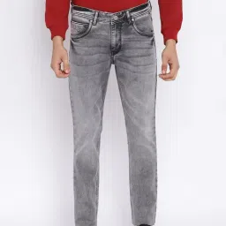 Cantabil Grey Regular Fit Heavily Washed Jeans-image-24