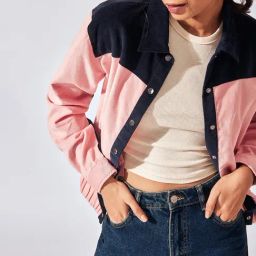 The Label Life Pink & Navy Color-Block Jacket-image-74