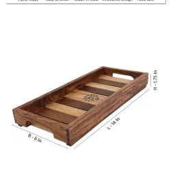 VarEesha Tree of Life Brown Sheesham Wood Rectangular Tray image 5