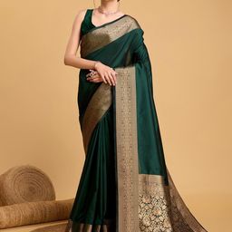 VEDANT VASTRAM Ethnic Motifs Woven Design Zari Saree-image-88