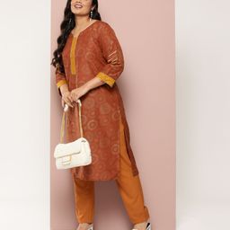 Sztori Women Plus Size Printed Gotta Patti Kurta-25