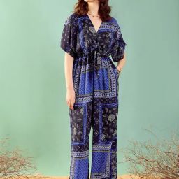 KASSUALLY Blue Printed Jumpsuit-image-87