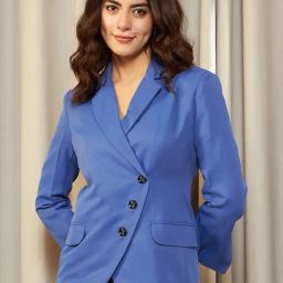KASSUALLY Blue Relaxed Fit Blazer-image-21