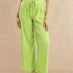 RAREISM Green Blended Solid Trousers-image-88
