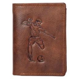Sassora Brown Pure Leather RFID Brass Antique Embossed Pattern Notecase Wallet-image-34