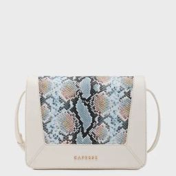 Caprese White Animal Effect Medium Shoulder Handbag-image-45