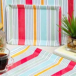 Goodhomes Multicolor Melamine Rectangular Serving Tray - Set of 3 image 5