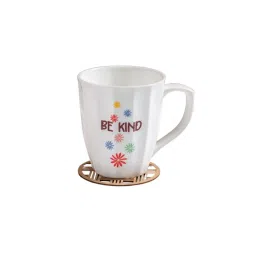 JCPL Be A Happy Printed White Ceramic Coffee Mugs - Set Of 2 (390 ml each) image 2
