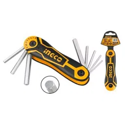 Ingco 8 Pcs Hex Key Pocket 2-8 mm Yellow & Black, HHK14081-24
