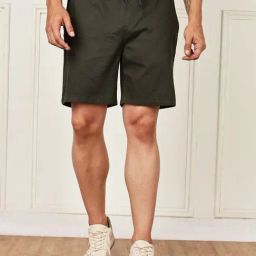 Thomas Scott Green Cotton Regular Fit Shorts-image-94