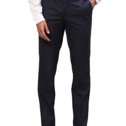 Raymond Blue Slim Fit Checks Trousers-image-94