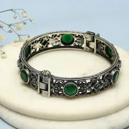 Biba Women Oxidized-Green Brass Bangle-picture-22