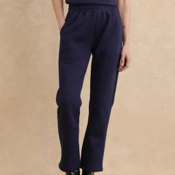 RAREISM Navy Cotton Blend Solid Trackpants-picture-35