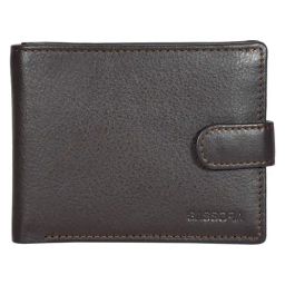 Sassora Brown Premium Leather RFID Bifold Loop Closure Wallet-29