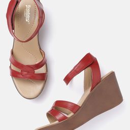 The Roadster Lifestyle Co Women Maroon Solid Wedge Heels-image-26