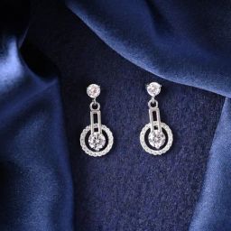 Clara 925 Silver Platinum Plated Swiss Zirconia Dulce Earrings for Women-image-91
