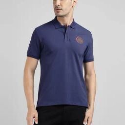 Royal Enfield Blue Solid Short Sleeves T-Shirt-image-87