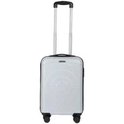 Teakwood Leathers Silver 8 Wheels Small Hard Cabin Trolley Bag-image-67