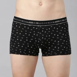 Force NXT Black Cotton Regular Fit Printed Trunks-image-37