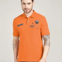 Royal Enfield Orange Solid Short Sleeves T-Shirt-picture-12